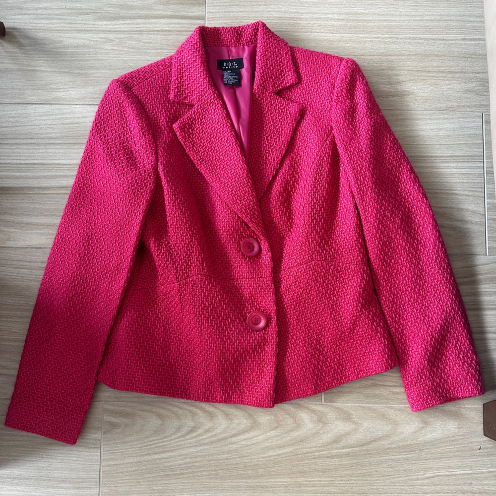 Vintage R.Q.T Pink Blazer Structured Suit Jacket